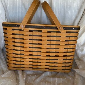 Longaberger Cherished Memory Basket and protector.
14.5” L X 6.25” W X 9.5” H